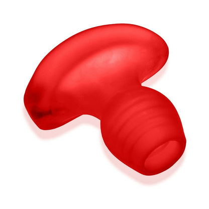 OXBALLS GLOWHOLE-2 HOLLOW BUTTPLUG WITH LED INSERT LARGE RED MORPH