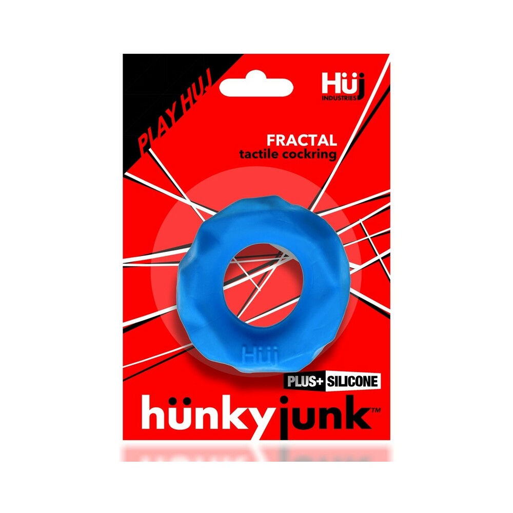 OXBALLS - HUNKYJUNK ANILLO PARA PENE TÁCTIL FRACTAL VERDE AGUA HIELO