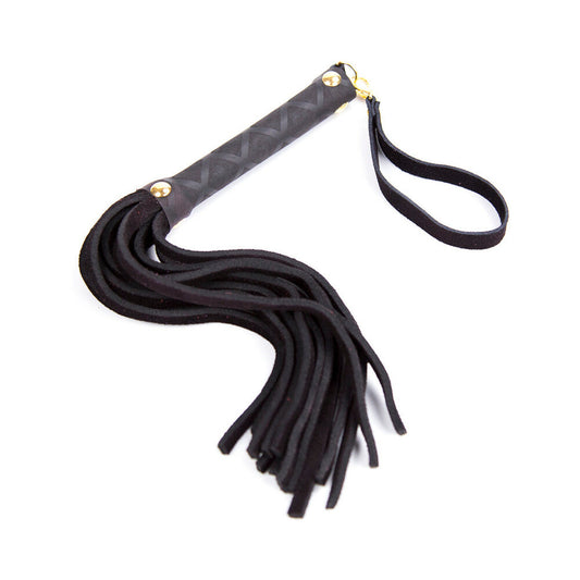 PLE''SUR 11 IN. MINI LEATHER FLOGGER BLACK