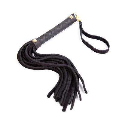 PLE''SUR - 11 IN. MINI LEATHER FLOGGER BLACK