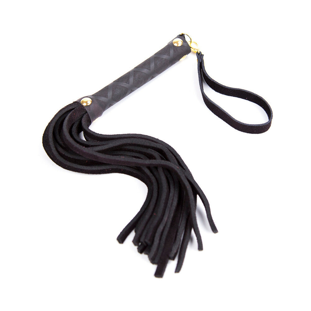 PLE''SUR 11 IN. MINI LEATHER FLOGGER BLACK