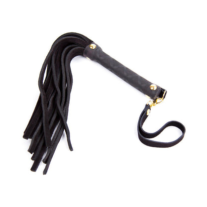 PLE''SUR 11 IN. MINI LEATHER FLOGGER BLACK