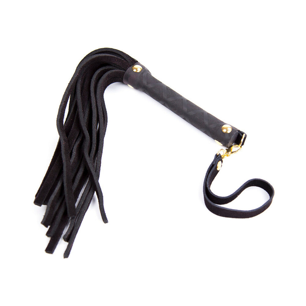 PLE''SUR - 11 IN. MINI LEATHER FLOGGER BLACK