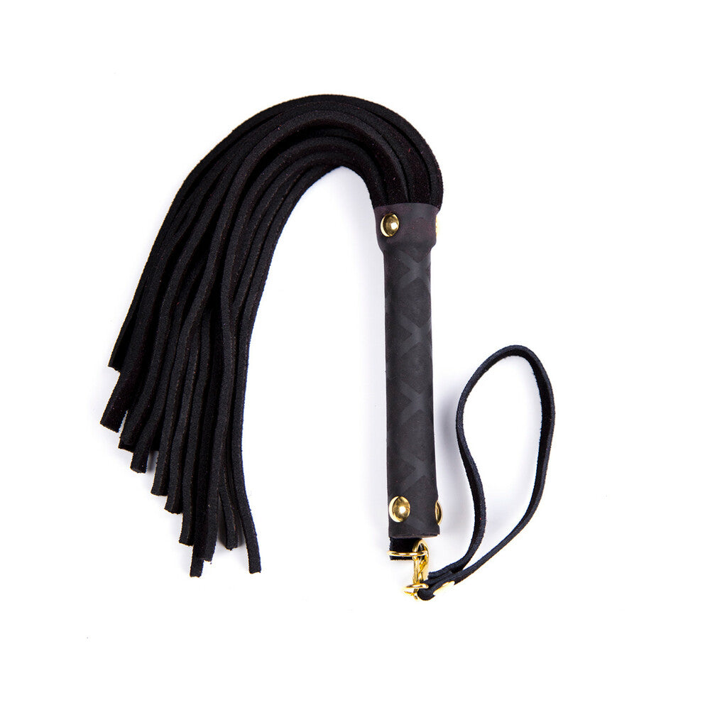 PLE''SUR - 11 IN. MINI LEATHER FLOGGER BLACK