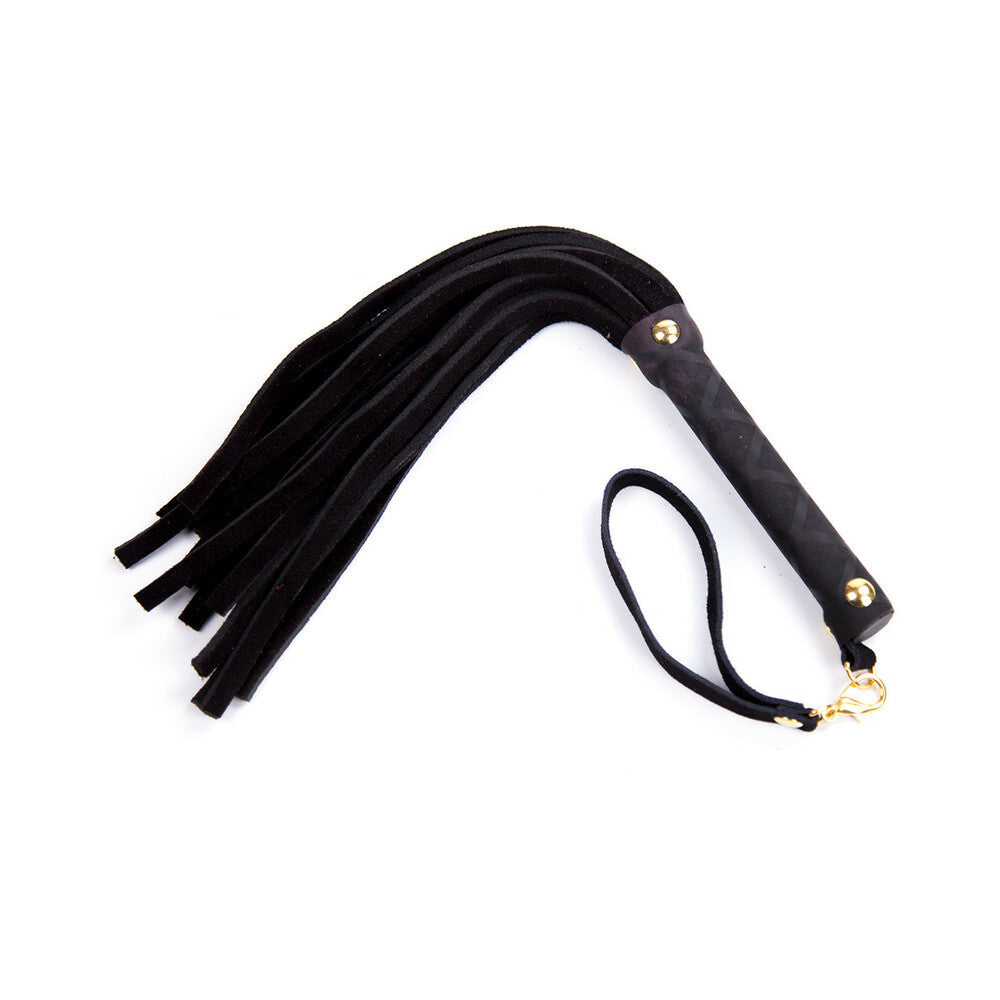 PLE''SUR 11 IN. MINI LEATHER FLOGGER BLACK