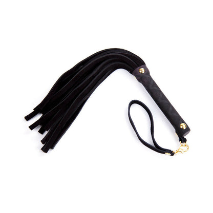 PLE''SUR - 11 IN. MINI LEATHER FLOGGER BLACK