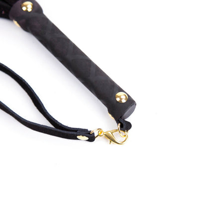 PLE''SUR - 11 IN. MINI LEATHER FLOGGER BLACK