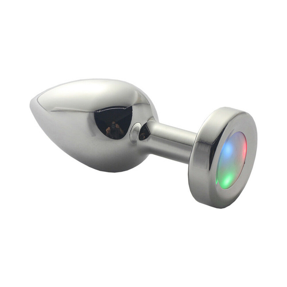 PLE''SUR - 3-SETTING LED LIGHT-UP METAL ANAL PLUG SMALL