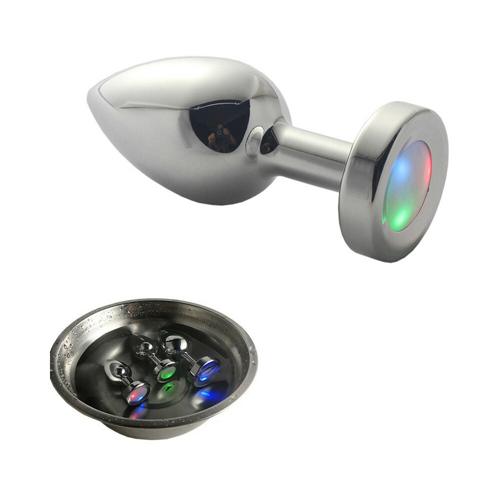 PLE''SUR - 3-SETTING LED LIGHT-UP METAL ANAL PLUG SMALL