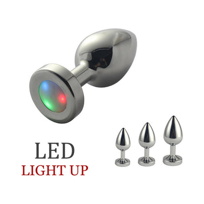 PLE''SUR 3-SETTING LED LIGHT-UP METAL ANAL PLUG SMALL