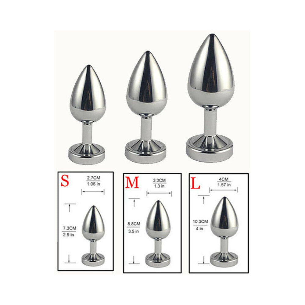 PLE''SUR 3-SETTING LED LIGHT-UP METAL ANAL PLUG SMALL