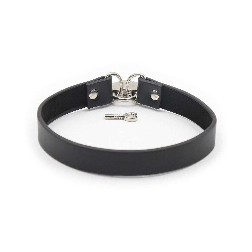 PLE''SUR - COLLAR DE PVC CON CORAZÓN, CANDADO Y LLAVE, EMBALAJE EN BOLSA NEGRA