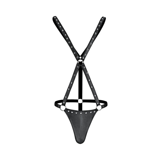 MALE POWER - FETISH WARRIOR CRISS-CROSS BODY HARNESS BLACK S/M