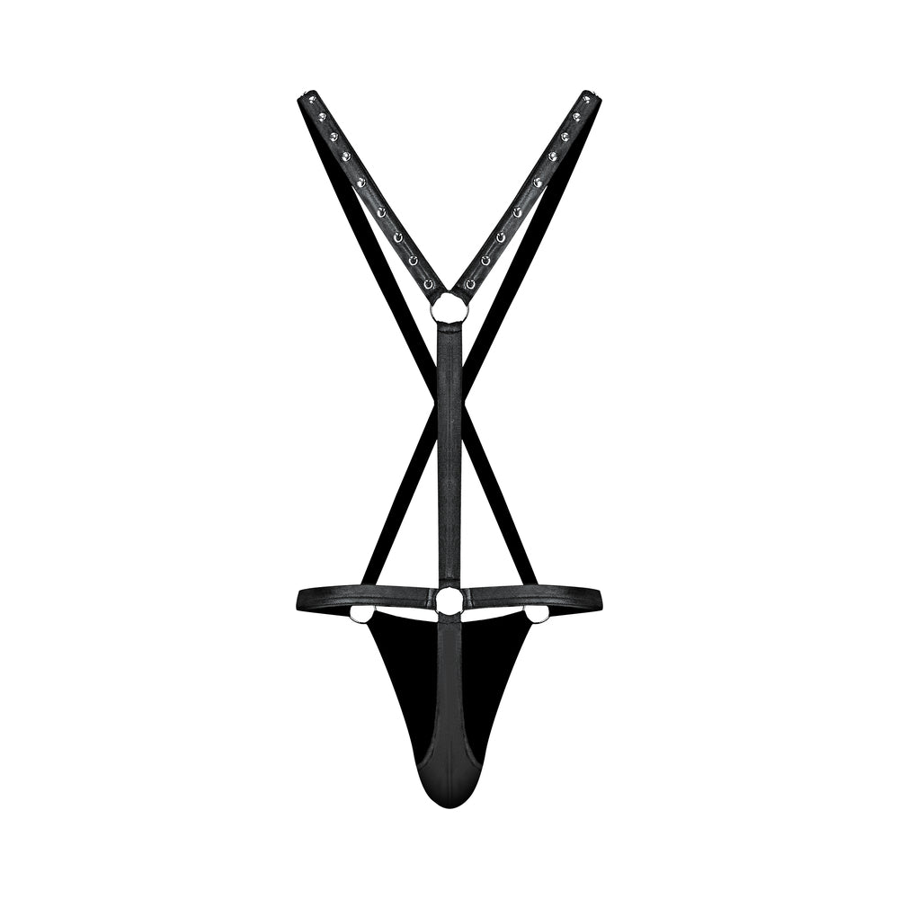 MALE POWER - FETISH WARRIOR CRISS-CROSS BODY HARNESS BLACK S/M