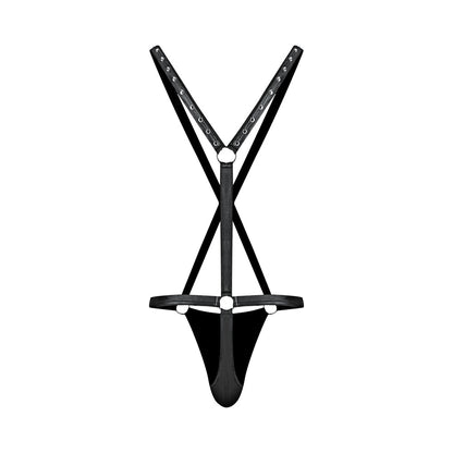 MALE POWER - FETISH WARRIOR CRISS-CROSS BODY HARNESS BLACK S/M