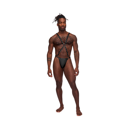 MALE POWER - FETISH WARRIOR CRISS-CROSS BODY HARNESS BLACK S/M