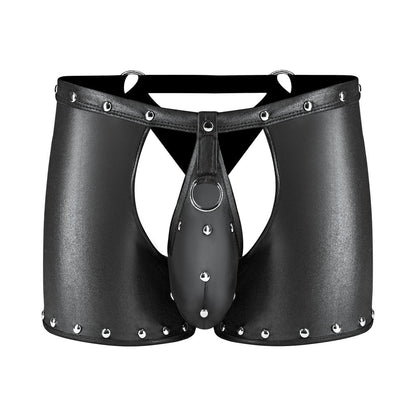 MALE POWER - FETISH POSEIDON CHAP-STYLE SHORT BLACK L/XL