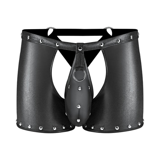 MALE POWER - FETISH POSEIDON CHAP-STYLE SHORT BLACK L/XL