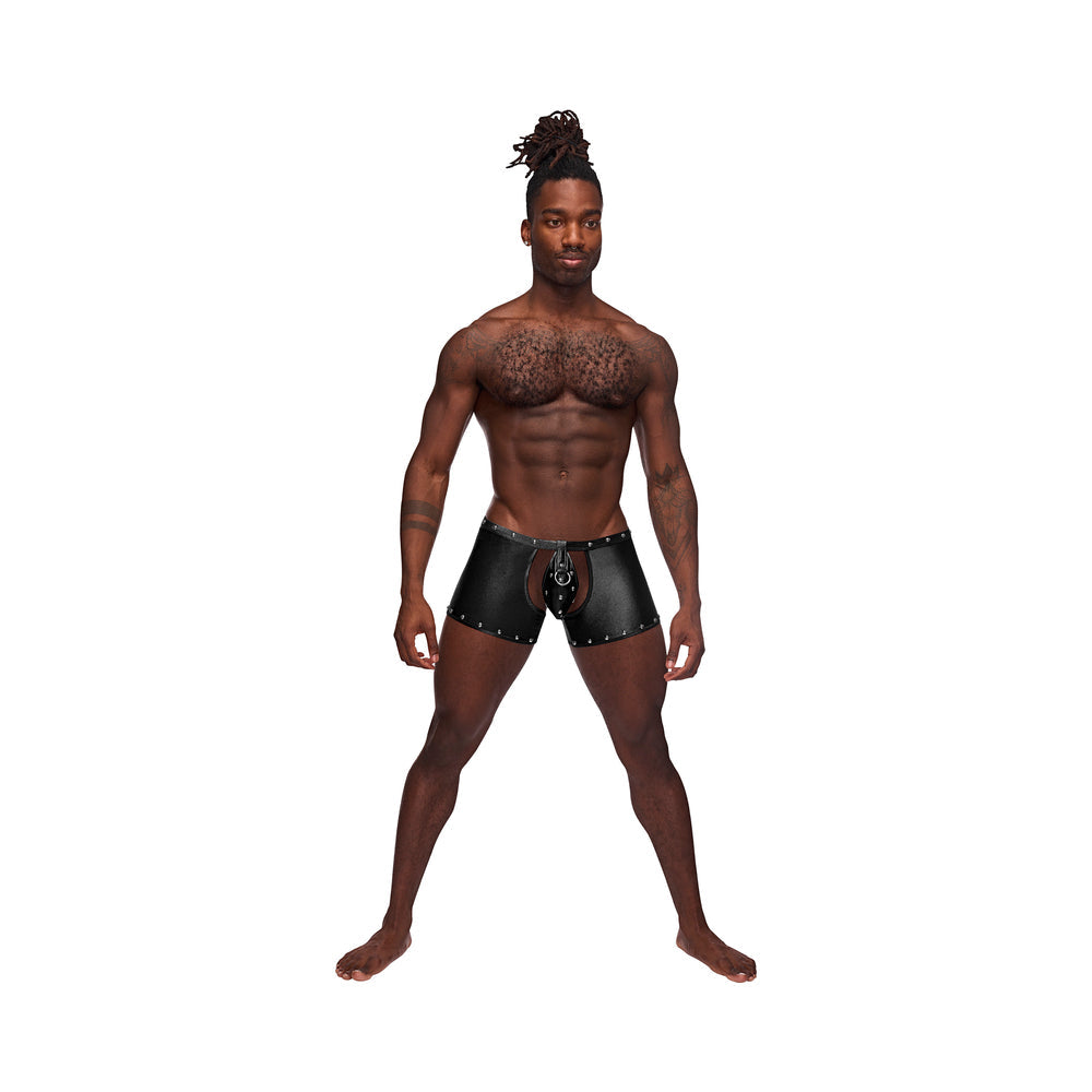 MALE POWER - FETISH POSEIDON CHAP-STYLE SHORT BLACK L/XL