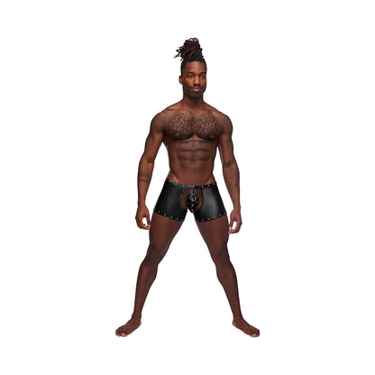 MALE POWER - FETISH POSEIDON CHAP-STYLE SHORT BLACK L/XL