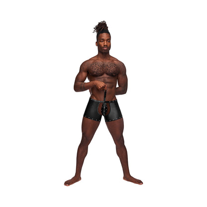 MALE POWER - FETISH POSEIDON CHAP-STYLE SHORT BLACK L/XL