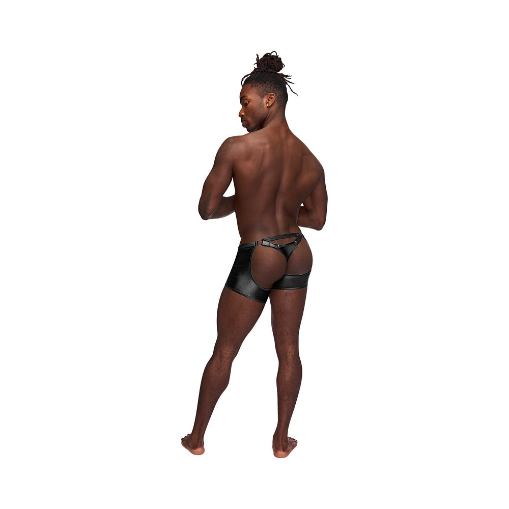 MALE POWER - FETISH POSEIDON CHAP-STYLE SHORT BLACK L/XL