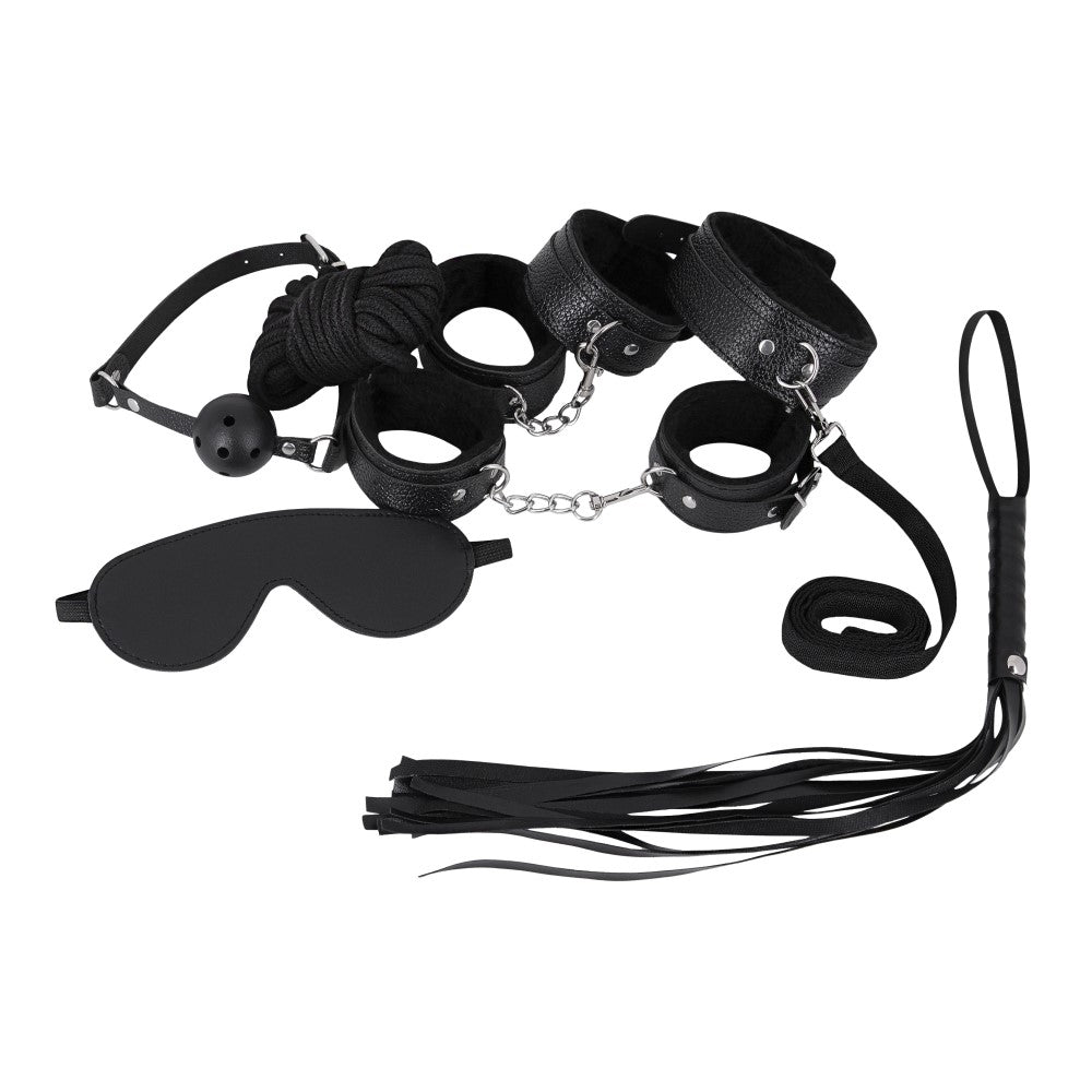 MALE POWER LEATHER 7-PACK LITE BONDAGE SET BLACK