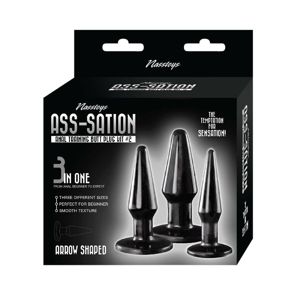 NASSTOYS - ASS-SATION ANAL TRAINING BUTT PLUG KIT #2 BLACK
