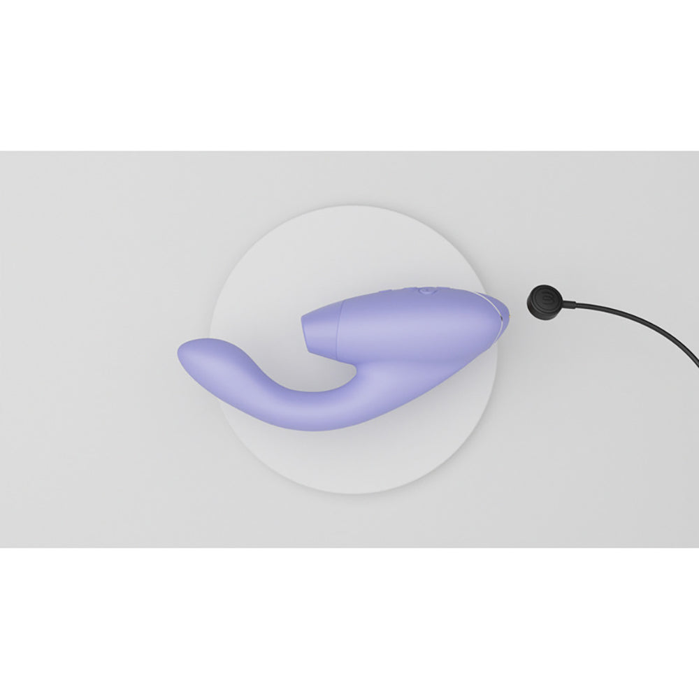 WOMANIZER - DUO 2 RECHARGEABLE DUAL STIMULATION PLEASURE AIR AND G-SPOT VIBRATOR LILAC