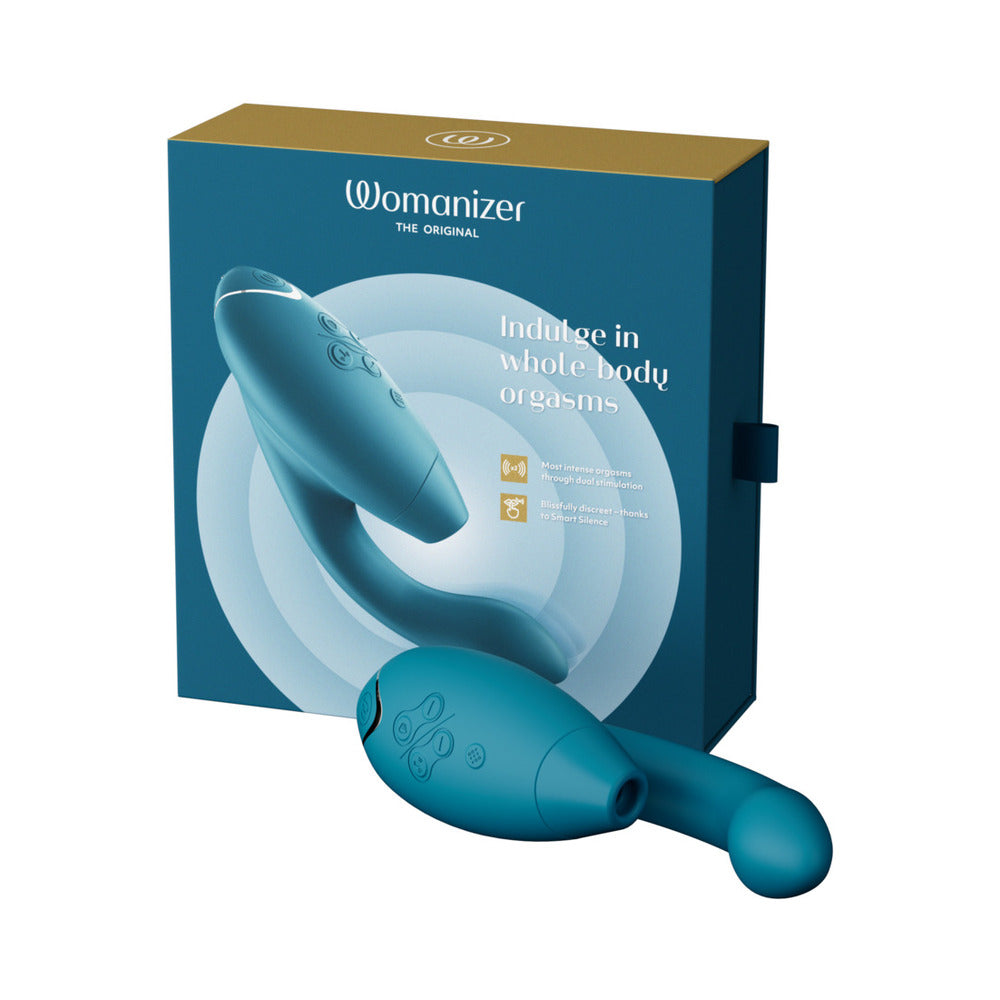 WOMANIZER - DUO 2 RECHARGEABLE DUAL STIMULATION PLEASURE AIR AND G-SPOT VIBRATOR PETROL