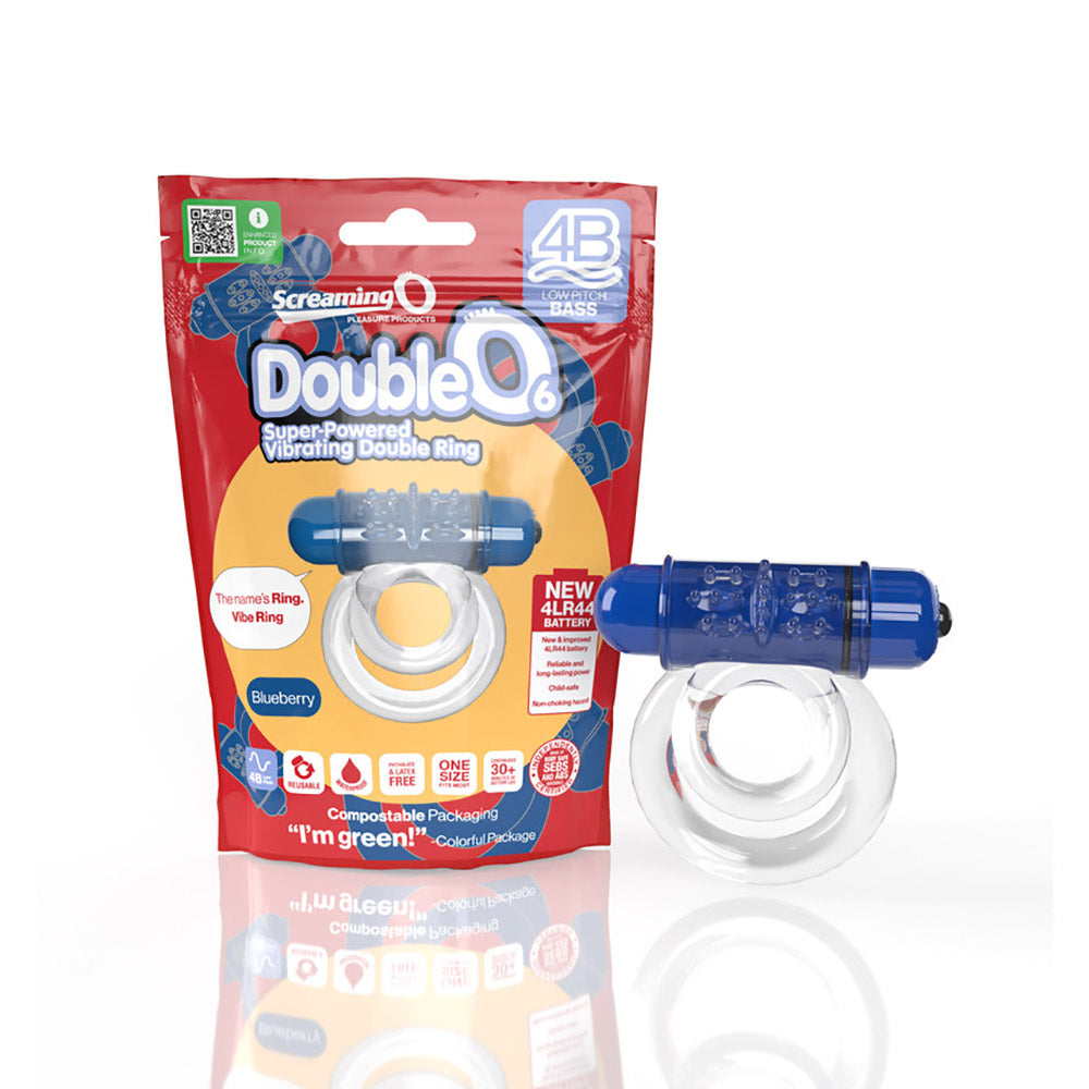 SCREAMING O - 4B DOUBLEO 6 VIBRATING DOUBLE COCKRING BLUEBERRY