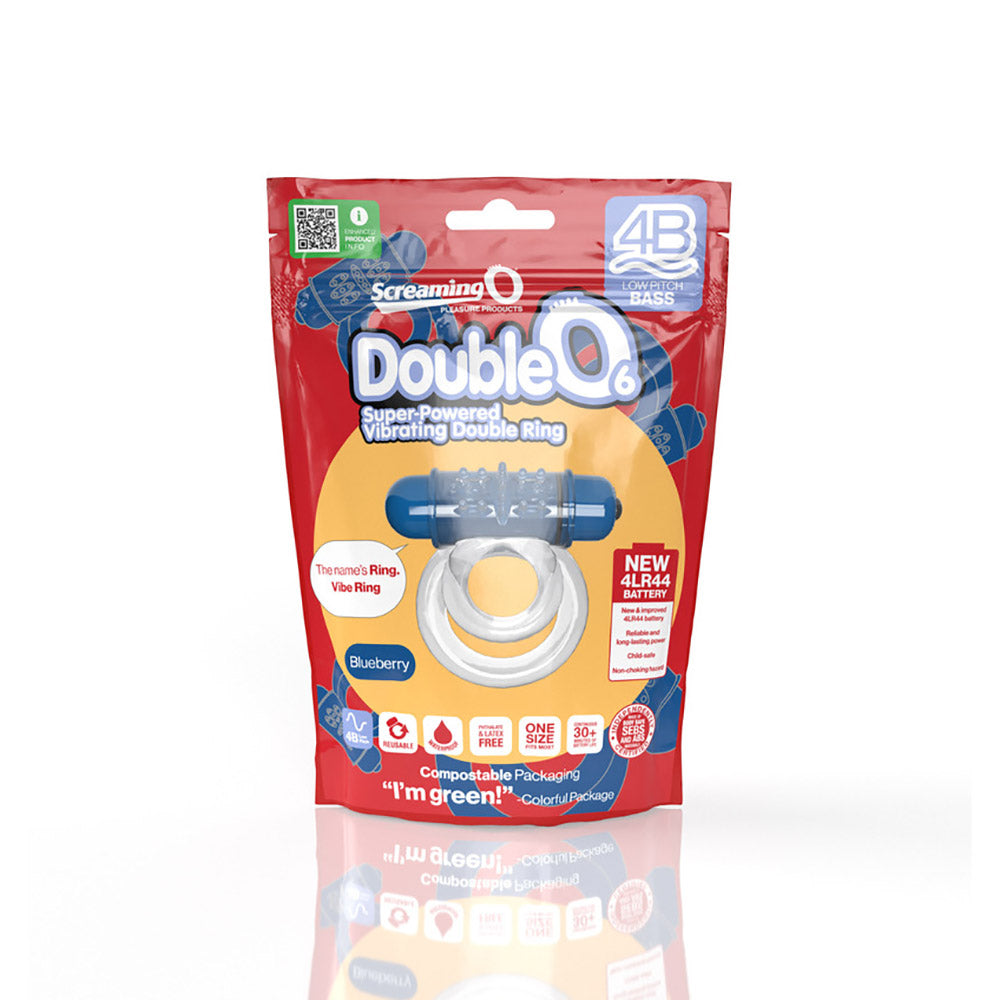 SCREAMING O - 4B DOUBLEO 6 VIBRATING DOUBLE COCKRING BLUEBERRY