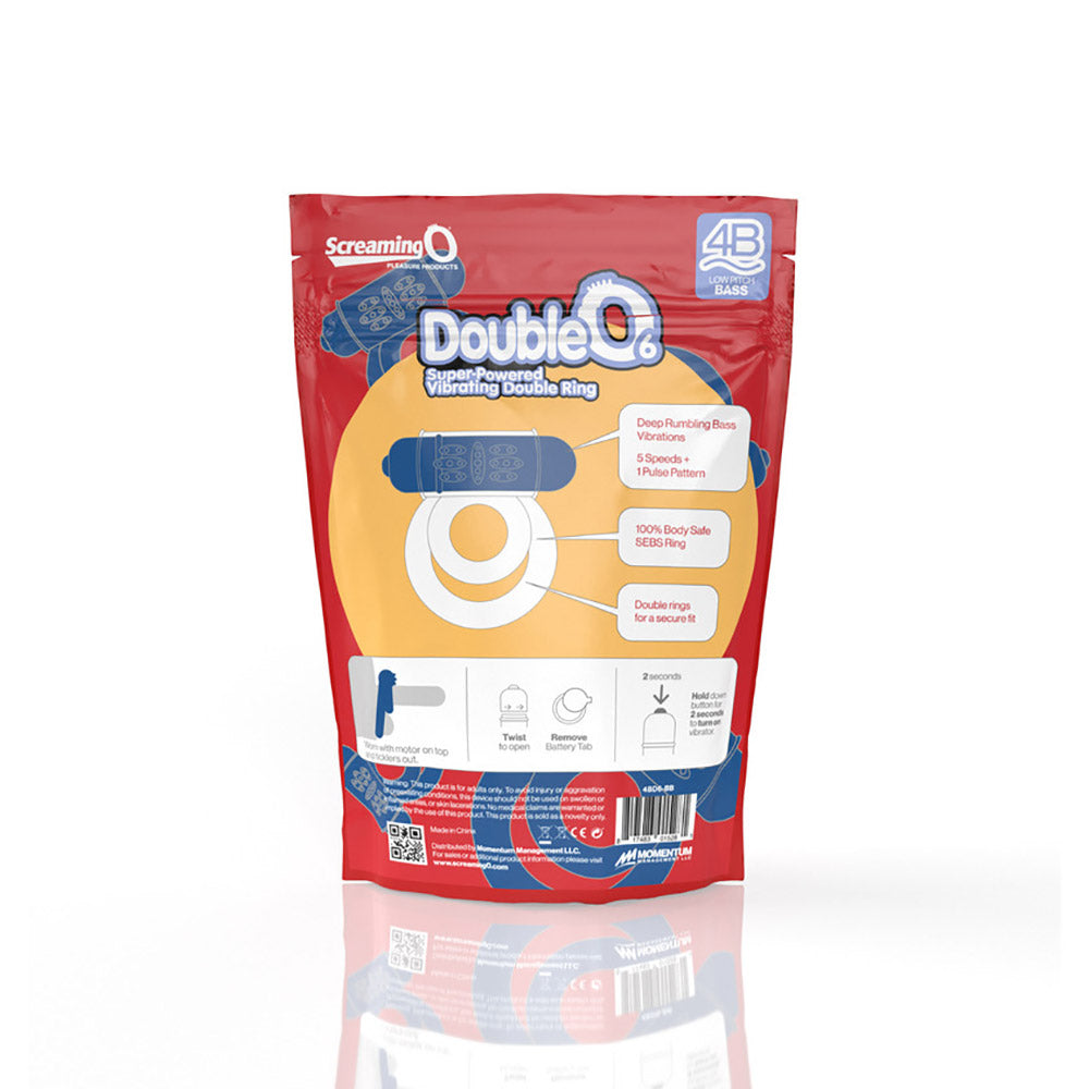 SCREAMING O - 4B DOUBLEO 6 VIBRATING DOUBLE COCKRING BLUEBERRY