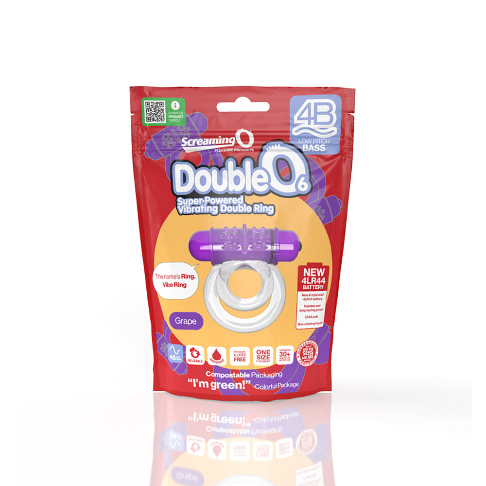 SCREAMING O - 4B DOUBLEO 6 VIBRATING DOUBLE COCKRING GRAPE