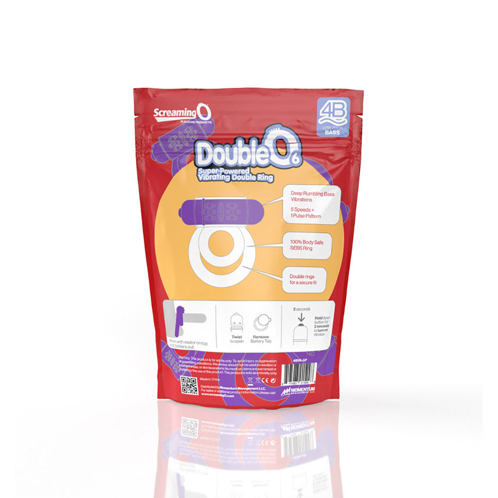 SCREAMING O - 4B DOUBLEO 6 VIBRATING DOUBLE COCKRING GRAPE