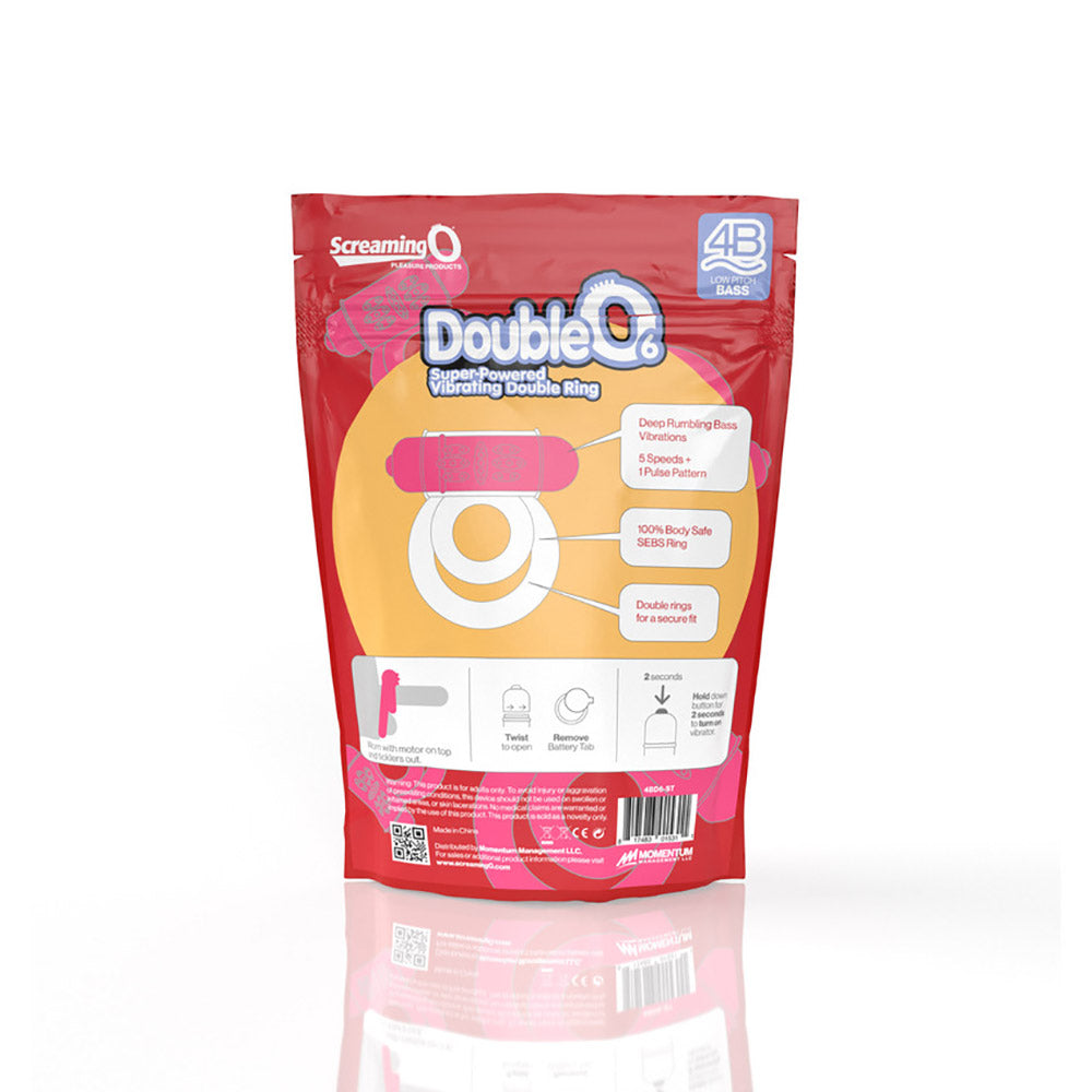 SCREAMING O - 4B DOUBLEO 6 VIBRATING DOUBLE COCKRING STRAWBERRY