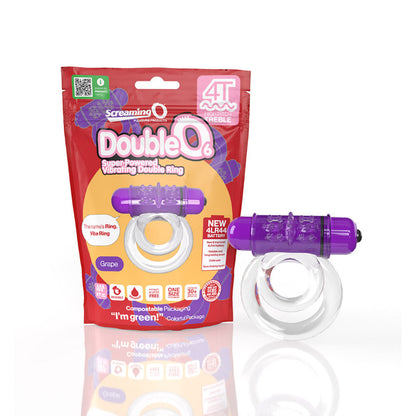 SCREAMING O - 4T DOUBLEO 6 VIBRATING DOUBLE COCKRING GRAPE