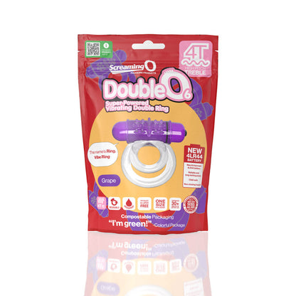 SCREAMING O - 4T DOUBLEO 6 VIBRATING DOUBLE COCKRING GRAPE