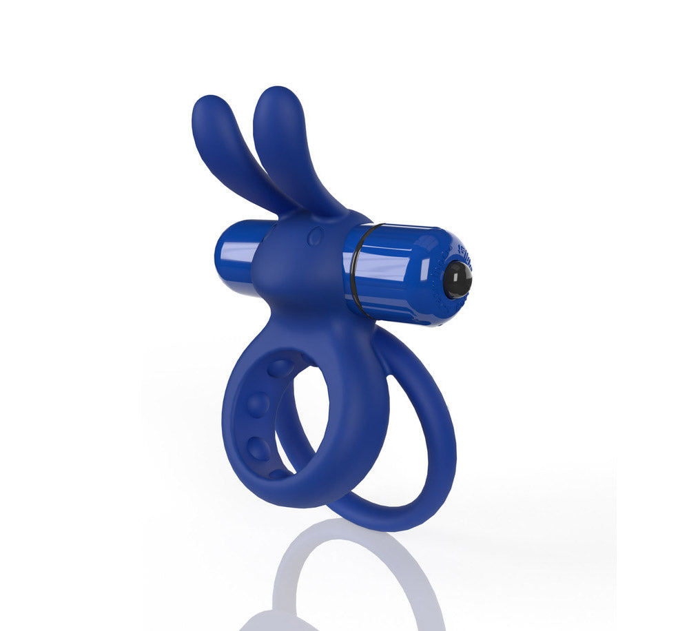 SCREAMING O - 4B OHARE CONEJITO VIBRADOR DE DOBLE ANILLO DE PENE AZUL ARÁNDANO