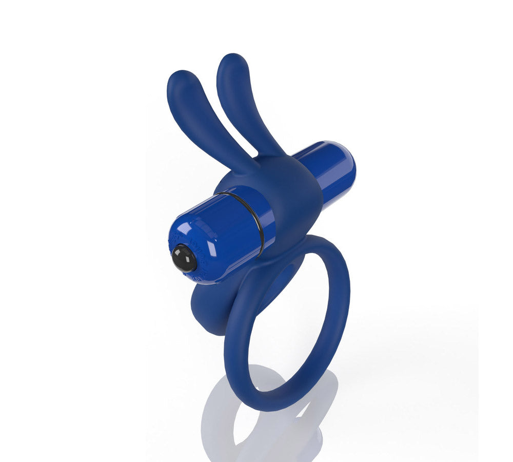SCREAMING O - 4B OHARE CONEJITO VIBRADOR DE DOBLE ANILLO DE PENE AZUL ARÁNDANO