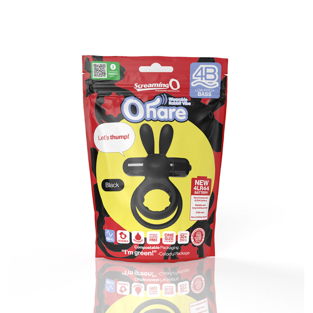 SCREAMING O - 4B OHARE VIBRATING RABBIT DOUBLE COCKRING BLACK