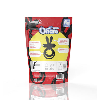 SCREAMING O 4B OHARE VIBRATING RABBIT DOUBLE COCKRING BLACK