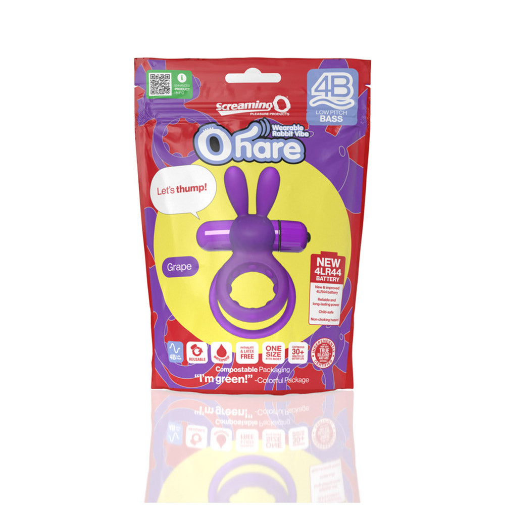 SCREAMING O - 4B OHARE VIBRATING RABBIT DOUBLE COCKRING GRAPE