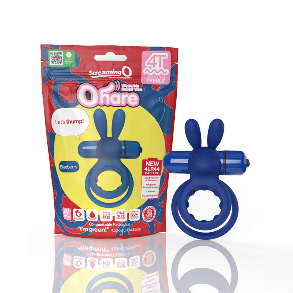 SCREAMING O - 4T OHARE VIBRATING RABBIT DOUBLE COCKRING BLUEBERRY