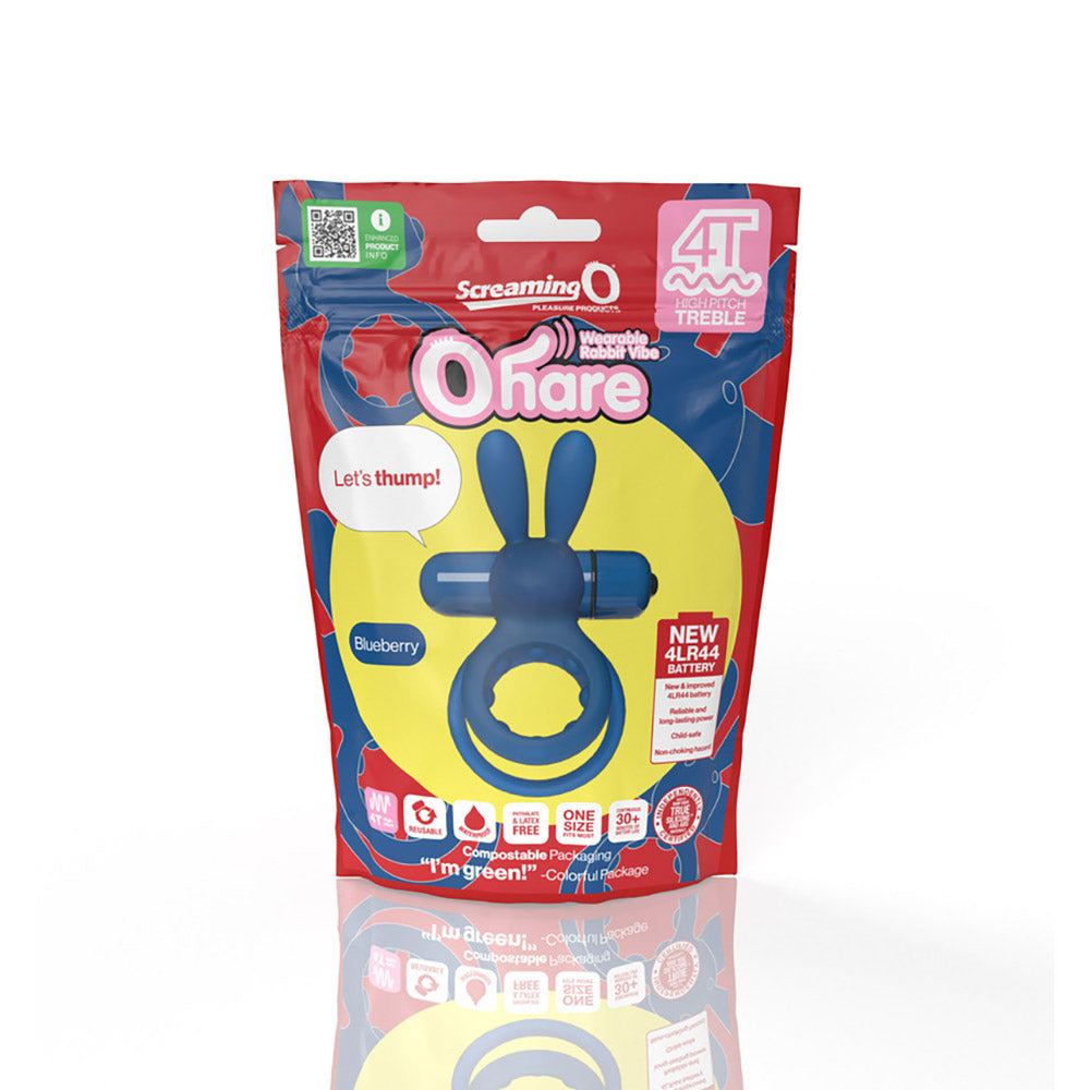 SCREAMING O - 4T OHARE VIBRATING RABBIT DOUBLE COCKRING BLUEBERRY