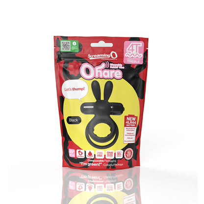 SCREAMING O 4T OHARE VIBRATING RABBIT DOUBLE COCKRING BLACK