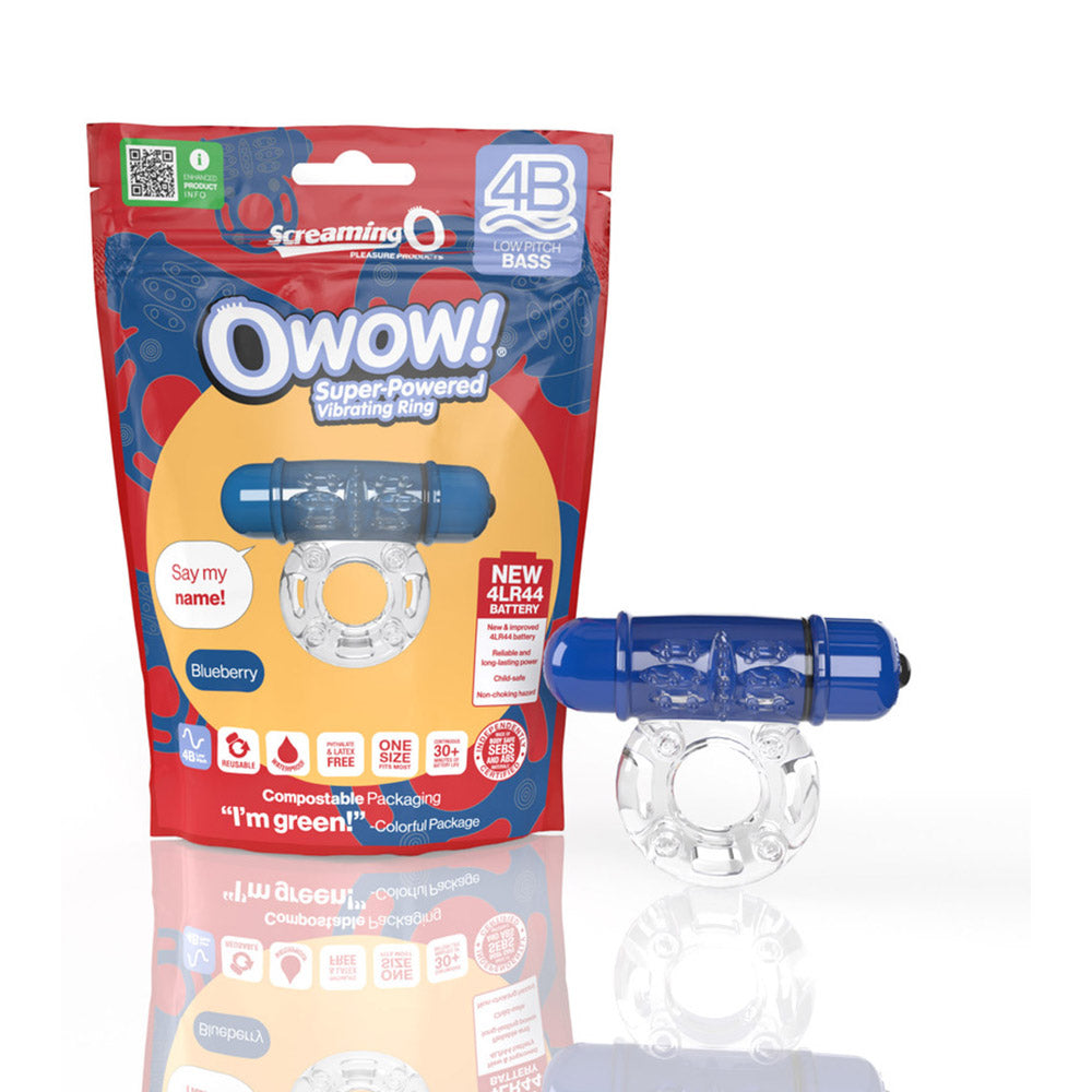 SCREAMING O - 4B OWOW VIBRATING COCKRING BLUEBERRY