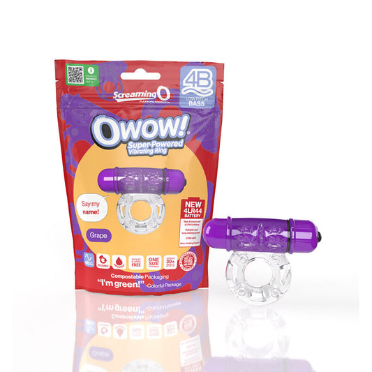 SCREAMING O - 4B OWOW VIBRATING COCKRING GRAPE