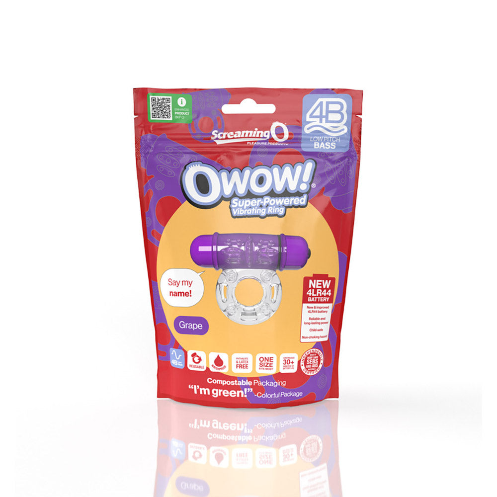 SCREAMING O - 4B OWOW VIBRATING COCKRING GRAPE