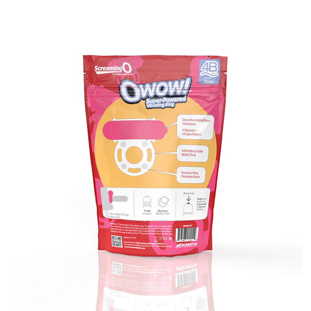 SCREAMING O - 4B OWOW VIBRATING COCKRING STRAWBERRY
